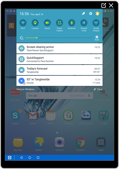 Settings Quick Menu